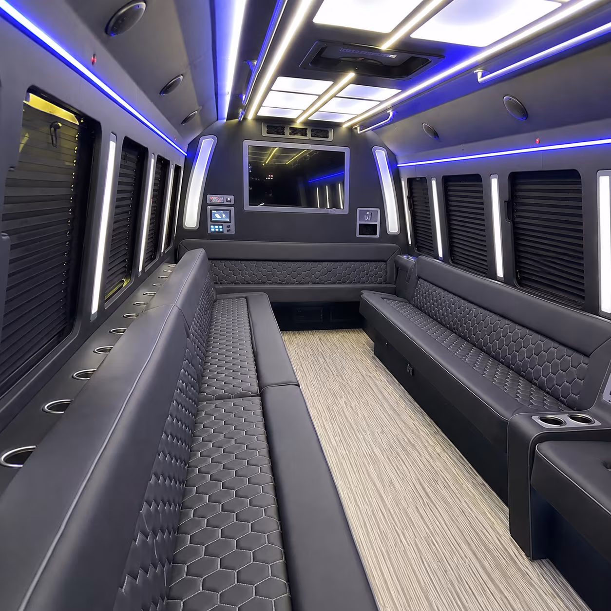 bozeman 40 passenger party bus inside