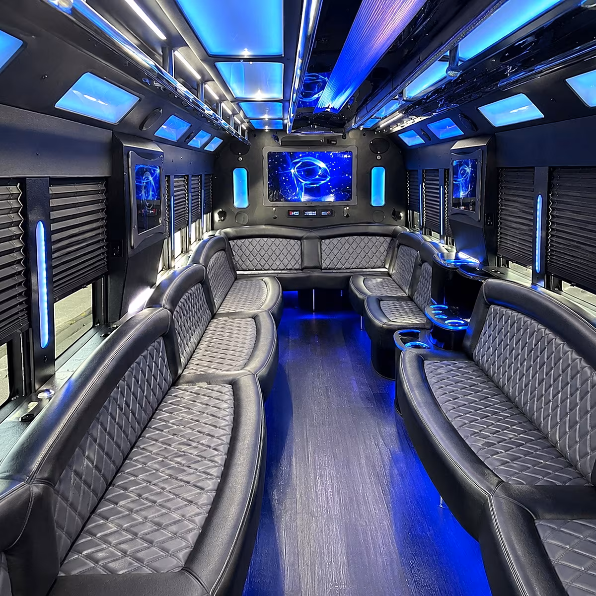 bozeman 50 passenger party bus interior
