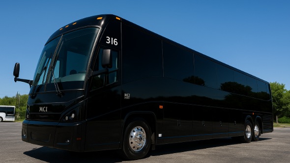 Exterior of Charter Bus Company Pocatello's 55 Passenger Charter Bus in Pocatello