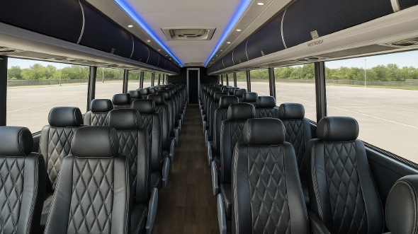 Interior of Charter Bus Company Casper's 56 Passenger Charter Bus in Casper