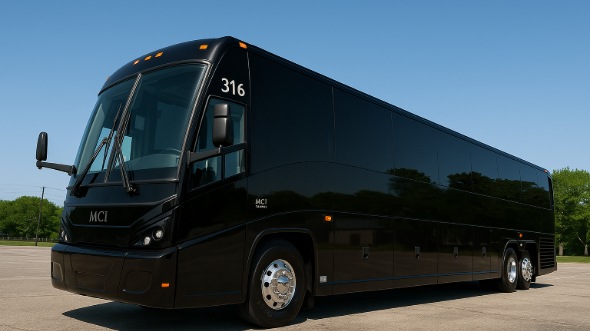 Exterior of Charter Bus Company Pocatello's 56 Passenger Charter Bus in Pocatello