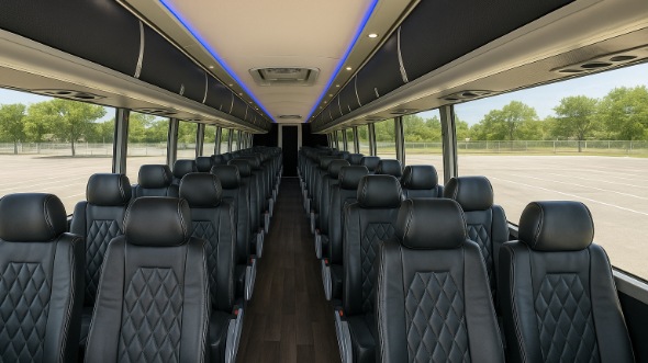 bozeman 50 passenger charter bus inside
