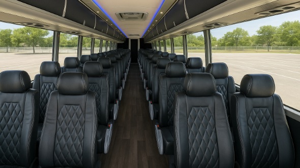bozeman 55 passenger charter bus inside