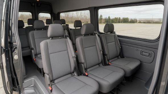 Interior of Charter Bus Company Pocatello's Sprinter Van Rental With Driver in Pocatello